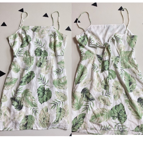 Dynamite Dresses & Skirts - Dynamite tropical leaf print tie-back dress size M